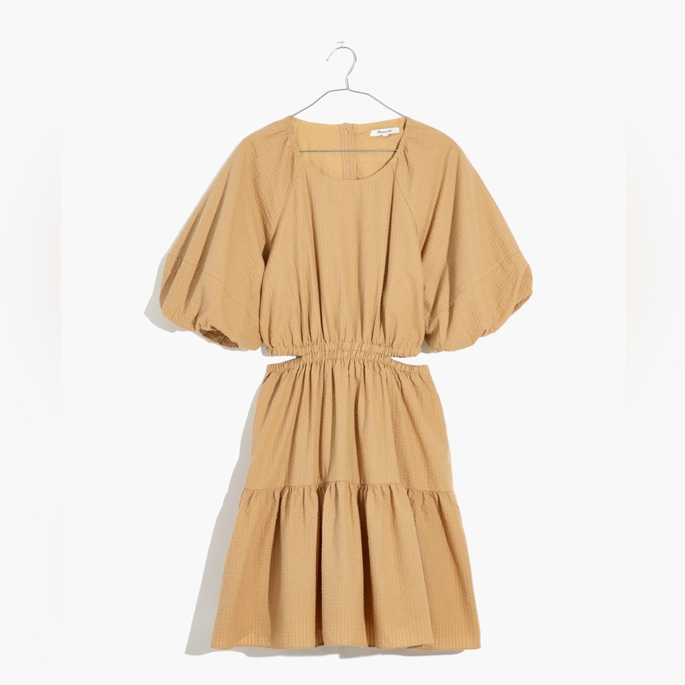 Madewell Tan Puff Sleeve Dress
